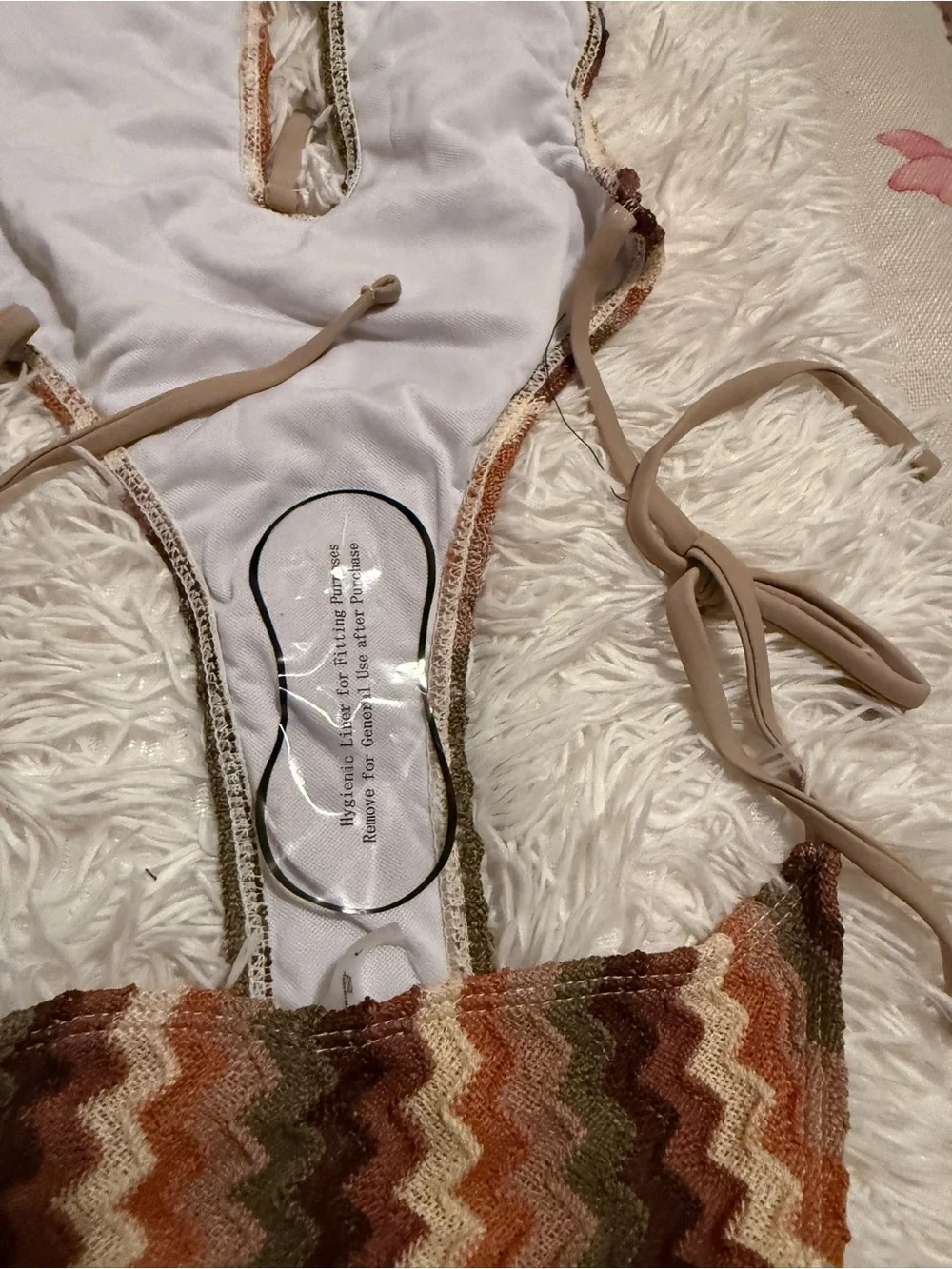 Women’s sexy  One-Piece Swimsuit in multi colors - brown, olive green & beige